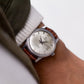 1970s Swiss Candino Automatic Silver Sunburst Men's Wrist-Watch