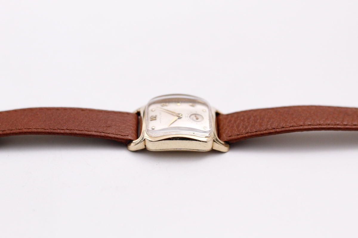 [Serviced] 1950s Hamilton Mechanical Art Deco 10K Filled Gold Men's Wrist-Watch