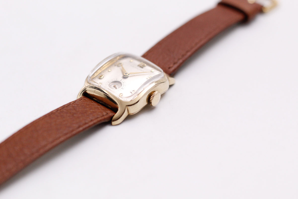 [Serviced] 1950s Hamilton Mechanical Art Deco 10K Filled Gold Men's Wrist-Watch