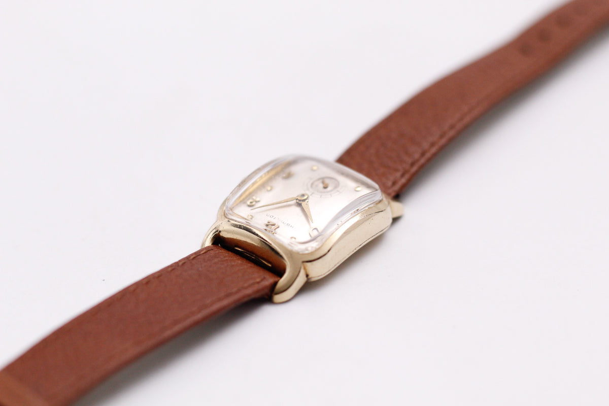 [Serviced] 1950s Hamilton Mechanical Art Deco 10K Filled Gold Men's Wrist-Watch