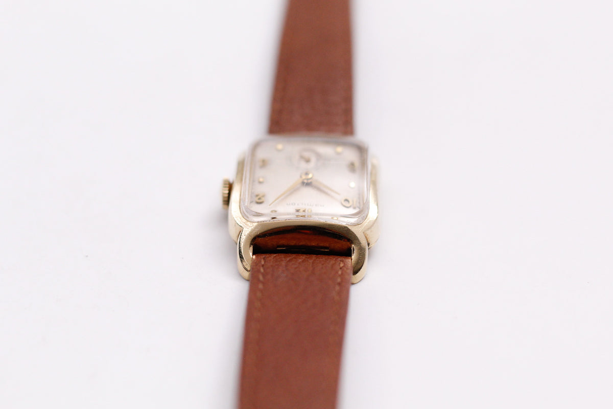 [Serviced] 1950s Hamilton Mechanical Art Deco 10K Filled Gold Men's Wrist-Watch