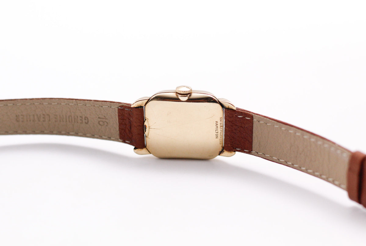 [Serviced] 1950s Hamilton Mechanical Art Deco 10K Filled Gold Men's Wrist-Watch