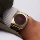 1970s Mercury Red LED Gold Toned Men's Wrist-Watch