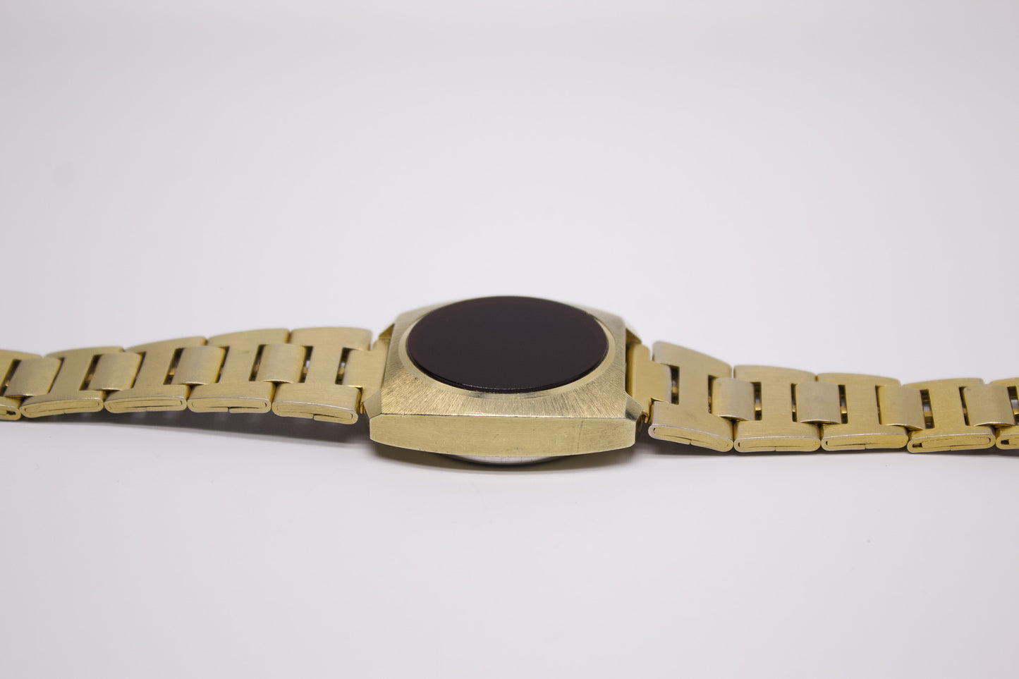 1970s Mercury Red LED Gold Toned Men's Wrist-Watch
