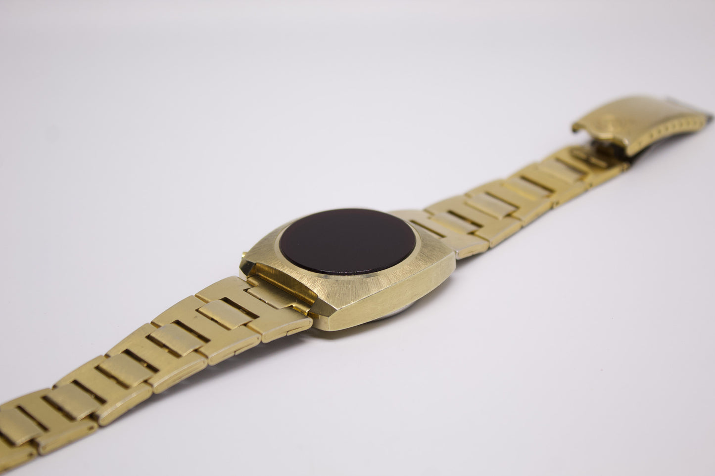 1970s Mercury Red LED Gold Toned Men's Wrist-Watch