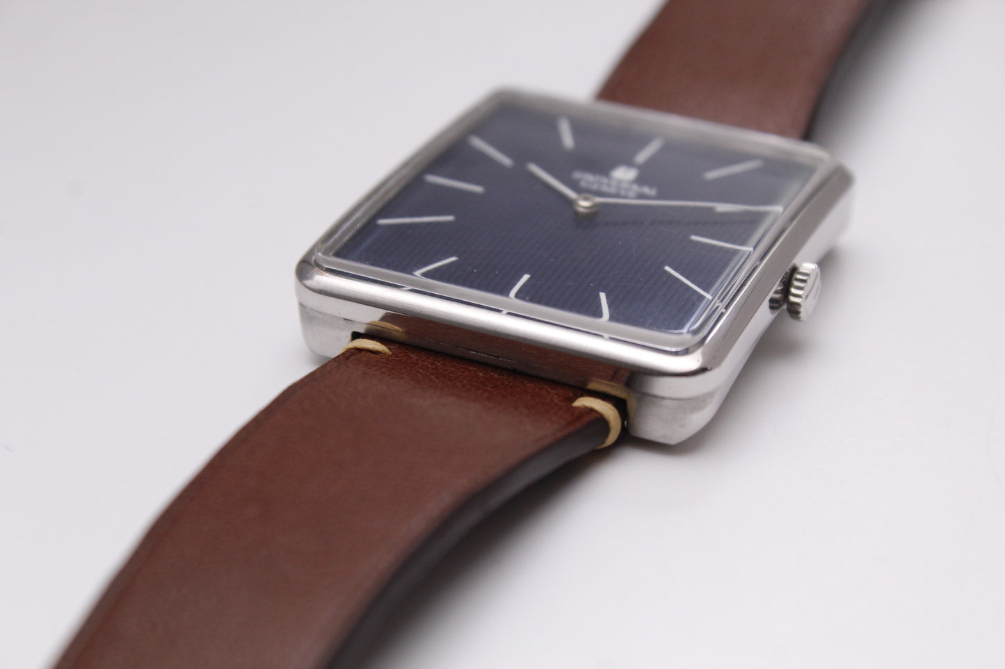 [Rare] 1970s Universal Geneve Mechanical Striped Blue Dial Men's Wrist-Watch