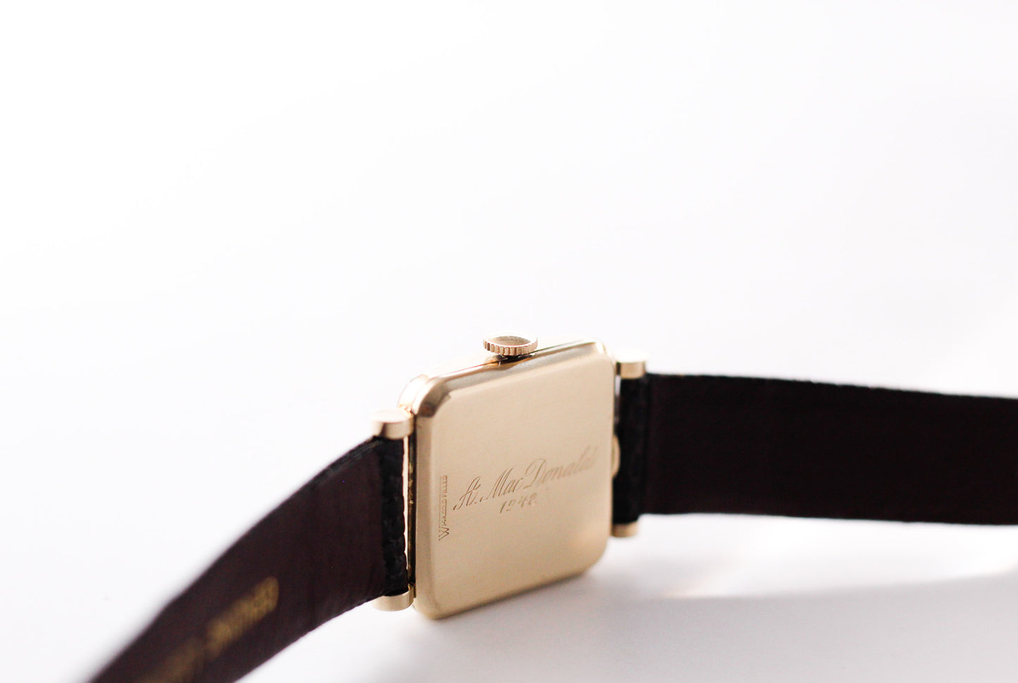 [Serviced] USA Lord Elgin 'Peppered Cream Dial' 14K Gold Filled Case Men's Wrist-Watch
