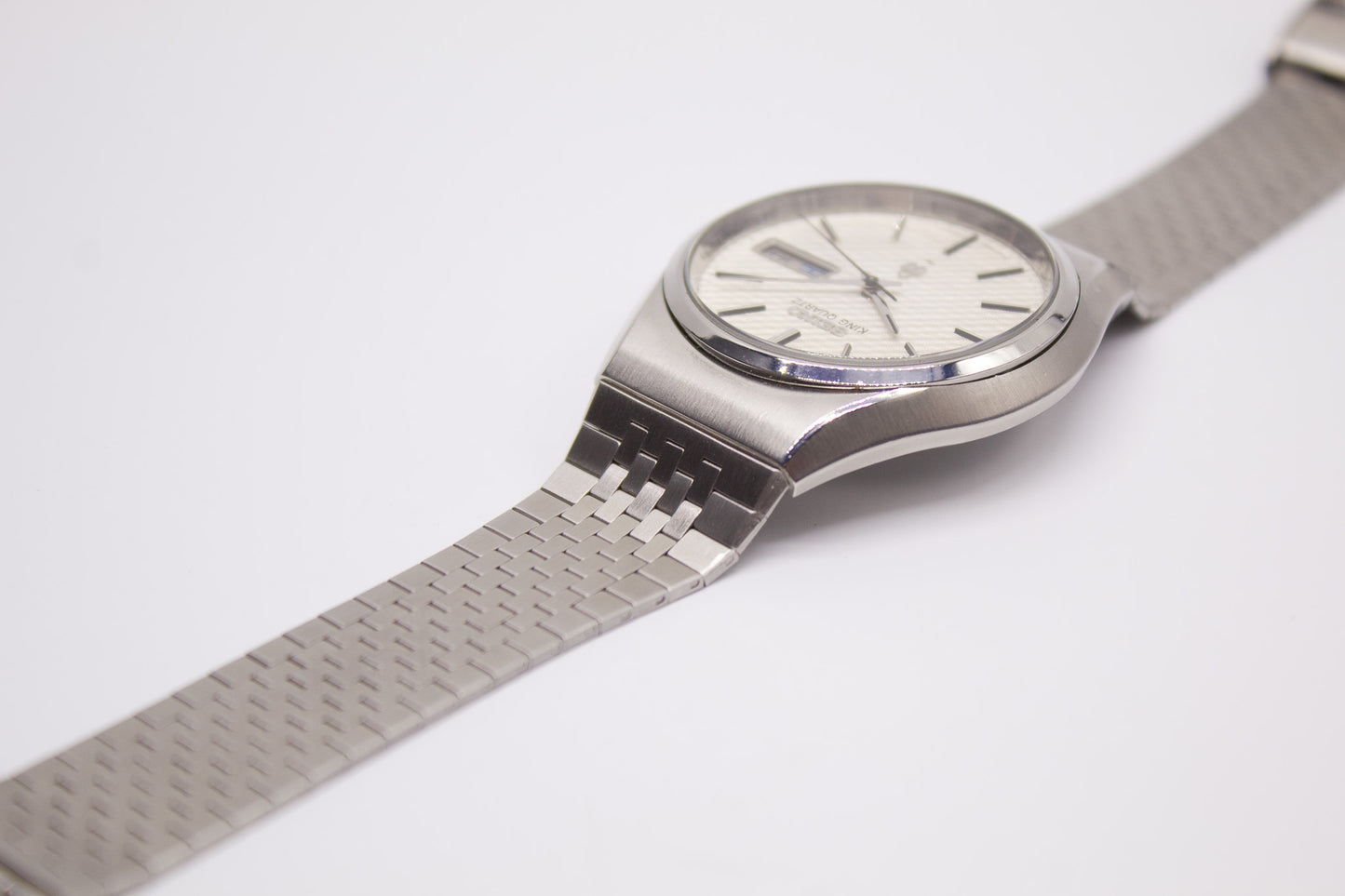 [Serviced] 1978 Seiko King Quartz Cream Tapestry Dial Men's Wrist-Watch