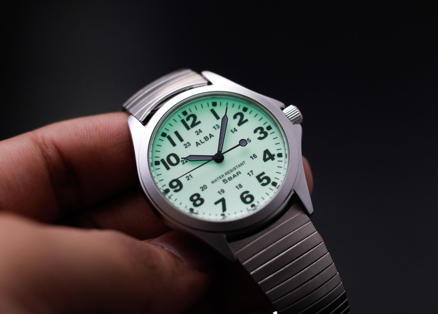 [Near Mint] 2002 Alba 'Flashlight' Field Watch Quartz Men's Wrist-Watch