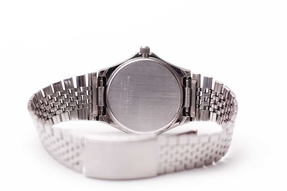 1995 Seiko Spirit Silver Textured Men's Sports Wrist-Watch