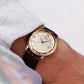 2006 Citizen Quartz Pale Golden Dial Roman Gold Toned Case Men's Wrist-Watch