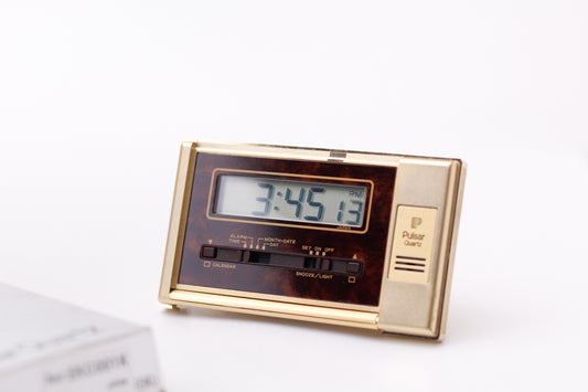 1980s Pulsar Quartz Travel Alarm W/Box & Papers