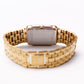 1990s Bulova Quartz Straight Grain Golden Dial Men's Wrist-Watch