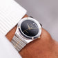 1990s Collezio Quartz Inky Black Dial Two Tone Case Men's Wrist-Watch