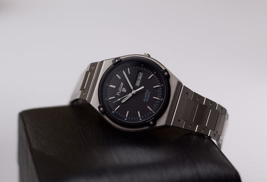 [New Old Stock] 1994 Pulsar Ana-Digi Matte Black Dial Men's Wrist-Watch W/Box & Papers
