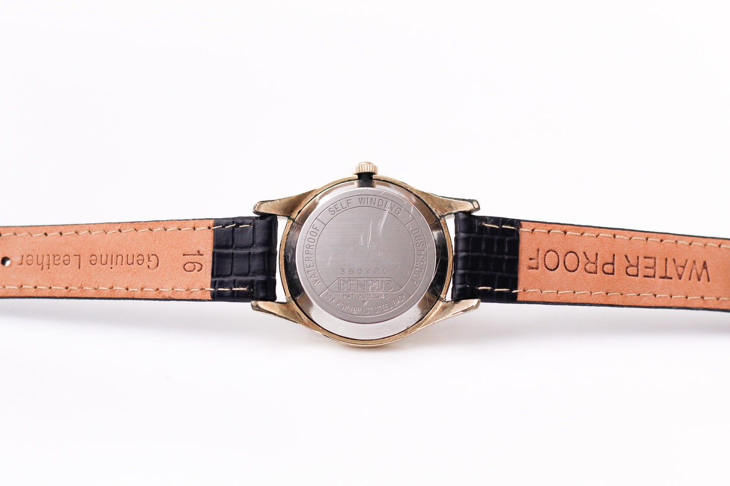[Serviced] 1950s Benrus Automatic Orange Patina Dial Men's Wrist-Watch