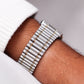 1985 Seiko Quartz ARC Silver Sunburst Dial Two Tone Case Men's Wrist-Watch