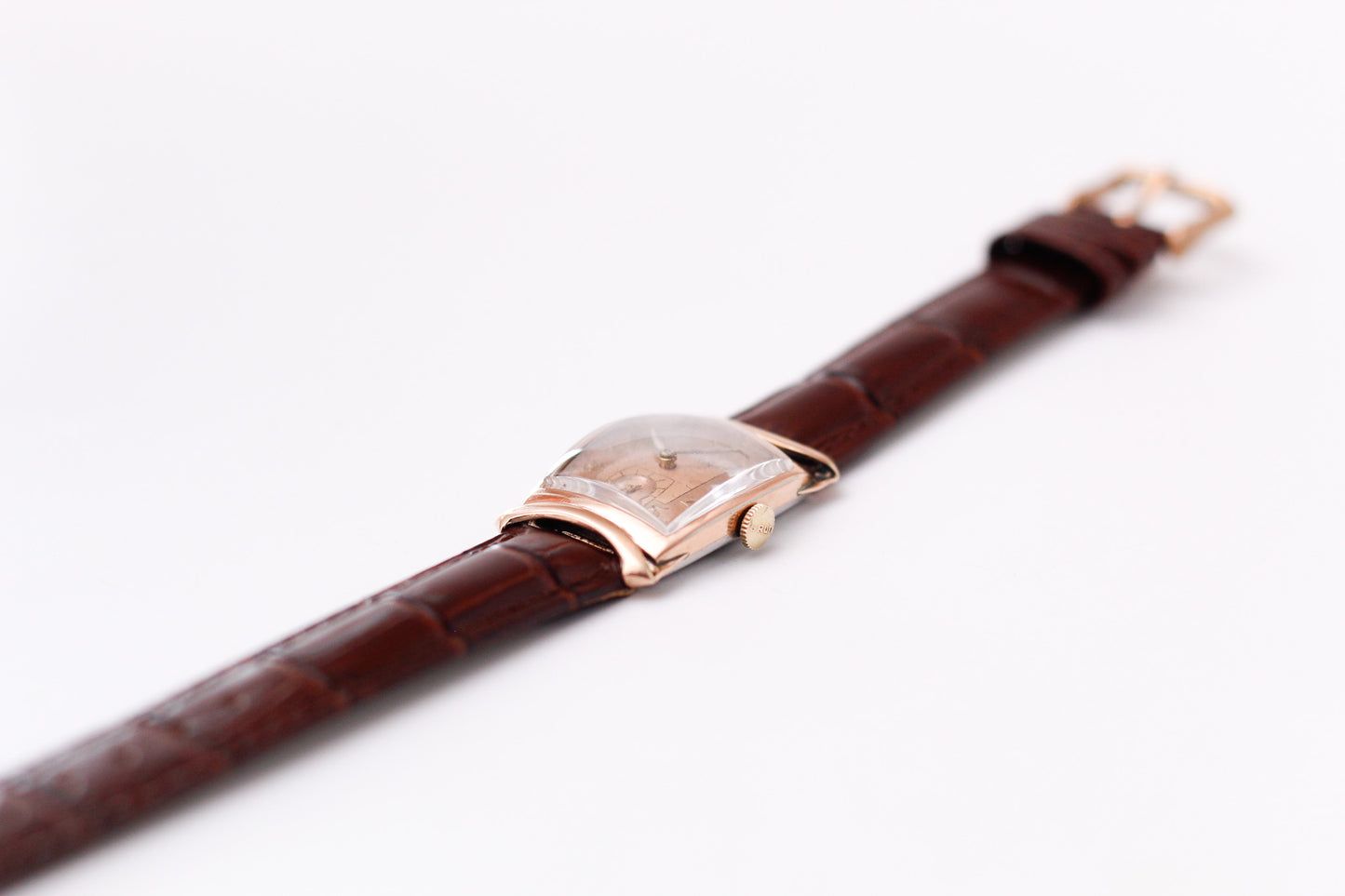 [Serviced] 1941 Gruen Mechanical 'Salmon' Dial Rose Gold 10K Filled Men's Wrist-Watch