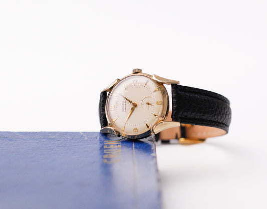1950s Gruen Precision Mechanical Light Golden Dial Men's Wrist-Watch W/Box