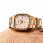 1982 Seiko SQ Golden Waffle Dial 'Baby Santos Tank' Men's Wrist-Watch