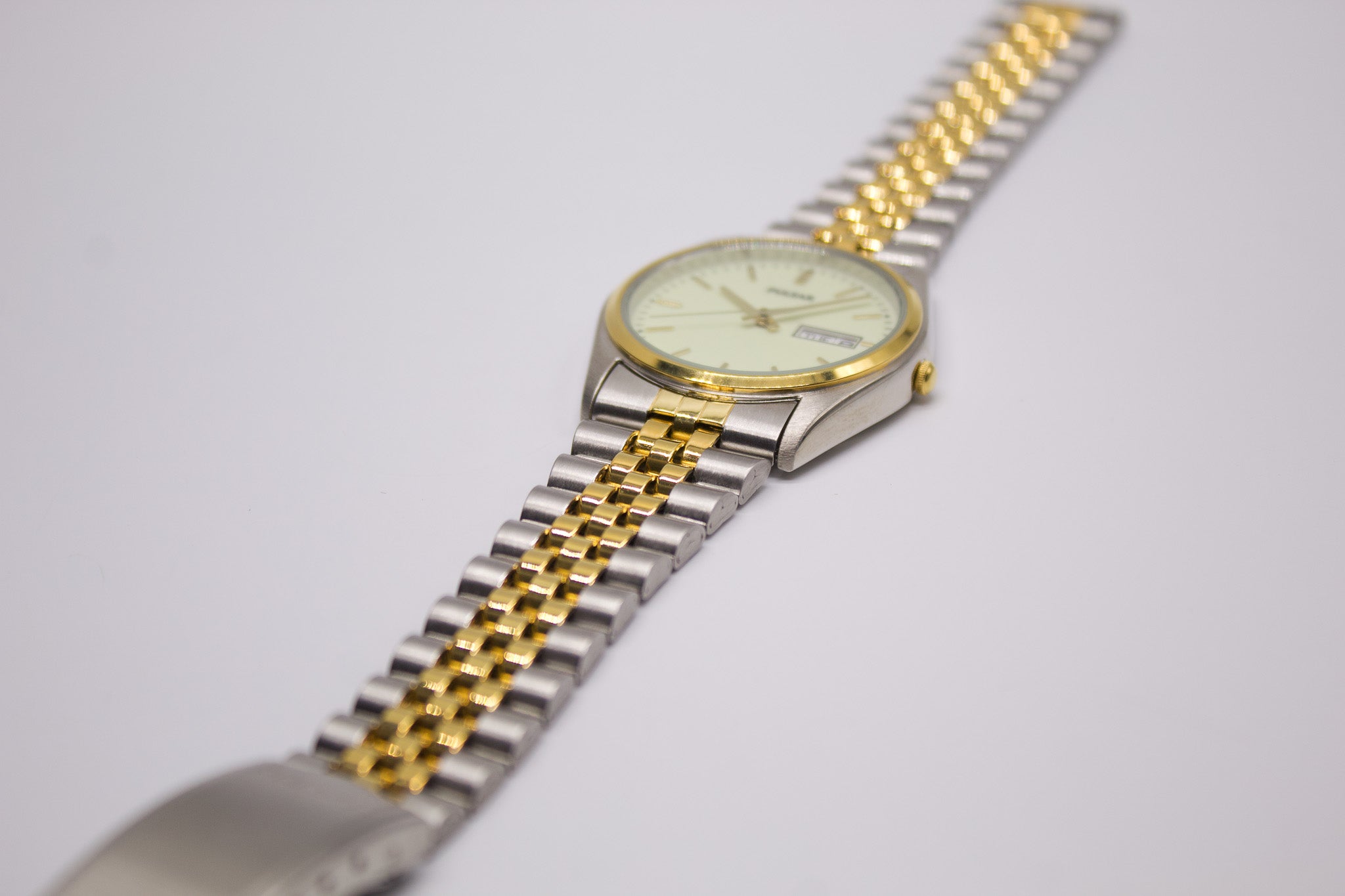 Mint] 2006 Pulsar Quartz 'Flashlight Dial' Two Tone Men's Wrist