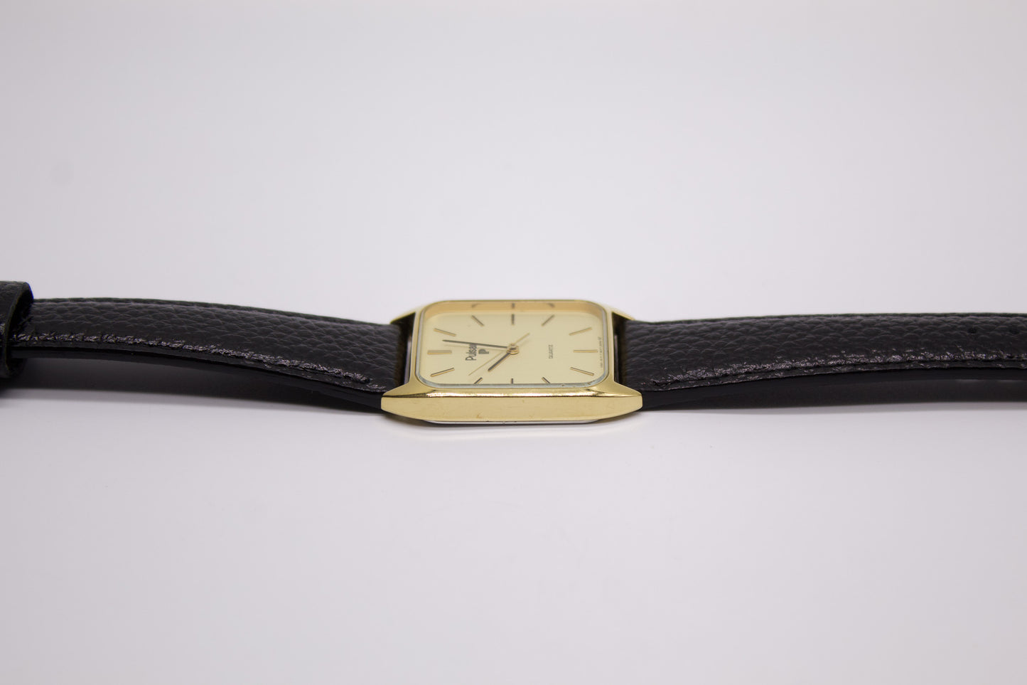 1997 Pulsar Straight Grain Golden Dial Men's Wrist-Watch
