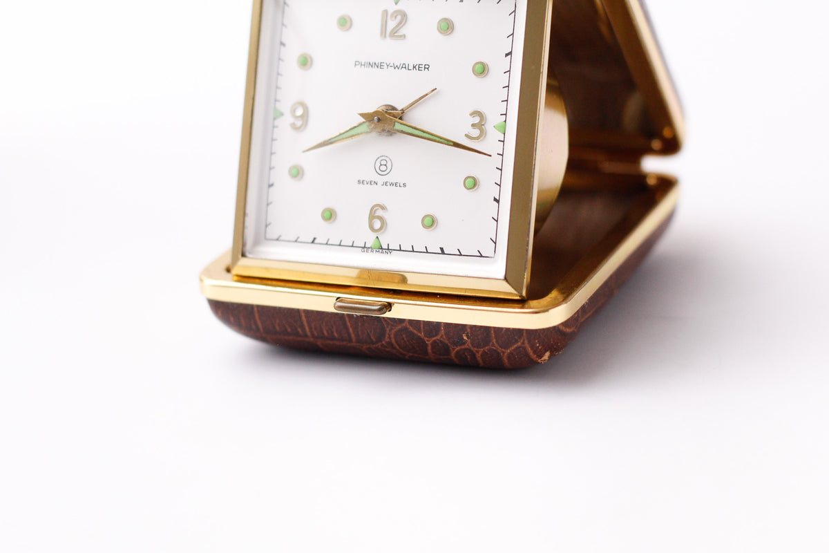1960s Phinney Walker Mechanical Travel Clock