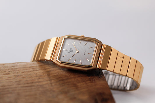 1996 Pulsar 'Tank' Quartz Linear Gray Dial Men's Wrist Watch