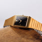 1984 Seiko Quartz Jet Black Dial Tank Style Men's Wrist-Watch