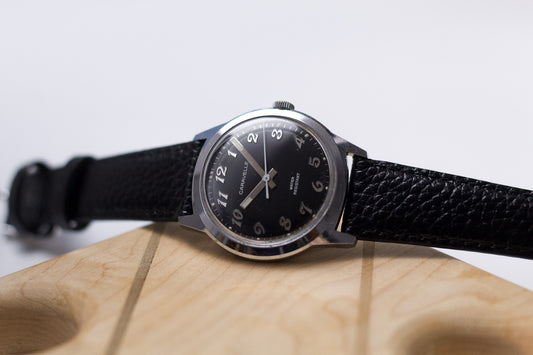 1960s Bulova Caravelle Inky Black Dial Men's Mechanical Wrist-Watch