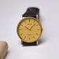 2001 Pulsar Quartz Straight Grain Golden Dial Men's Wrist-Watch