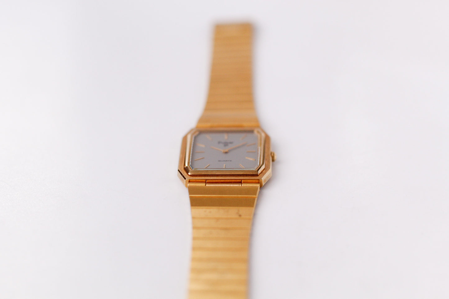 1996 Pulsar 'Tank' Quartz Linear Gray Dial Men's Wrist Watch
