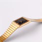 1984 Seiko Quartz Jet Black Dial Tank Style Men's Wrist-Watch