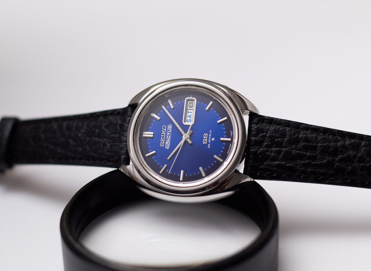 [Serviced] 1972 Seiko 5 Actus Automatic Marine Blue Sunburst Dial Men's Wrist-Watch