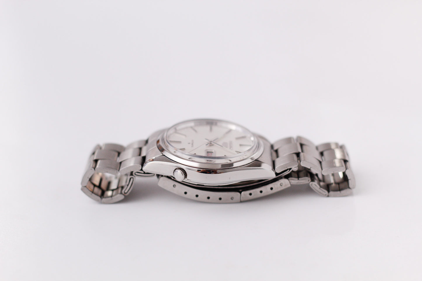 [Serviced] 1979 Seiko Automatic Silver Straight Grain Dial Men's Wrist-Watch