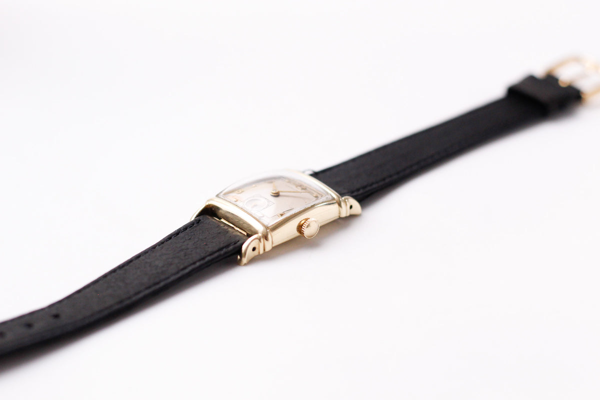 [Serviced] 1952 Hamilton Mechanical Art Deco 10K Filled Case Men's Wrist-Watch