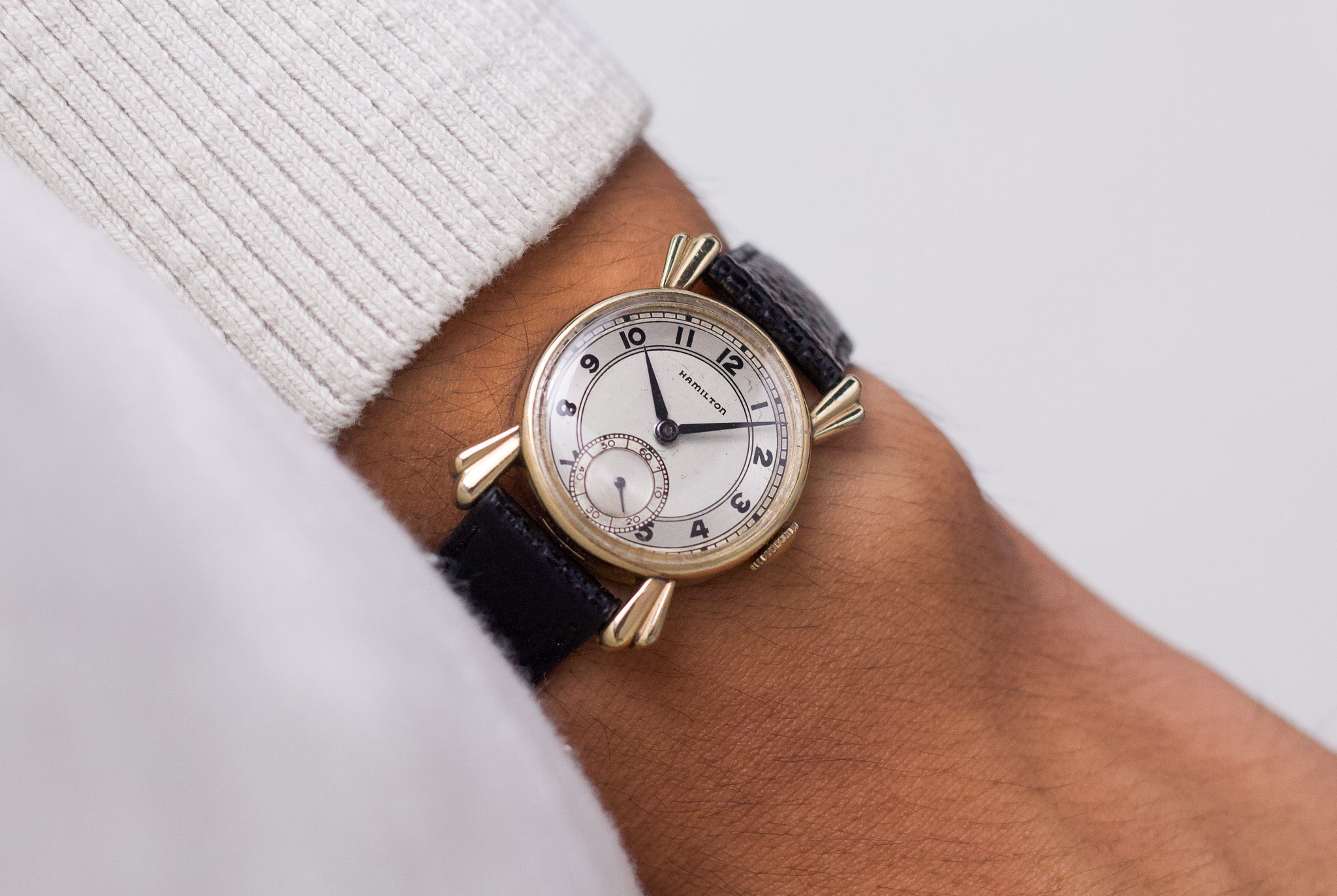 Serviced] USA 1940s Hamilton Straight Grain Railway Dial Men's