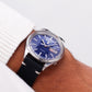1977 Pulsar Quartz Marine Blue Dial Faceted Crystal Men's Wrist-Watch