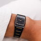 1985 Seiko Quartz Matte Black Dial Two Tone Black Case Men's Wrist-Watch