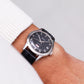 [Serviced] 1960s Gruen Mechanical Day-Date Inky Black Dial Men's Wrist-Watch