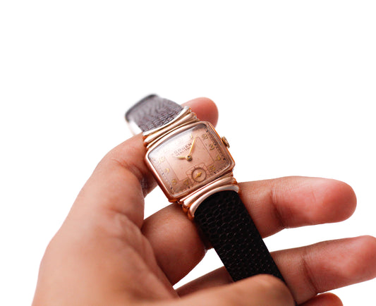 [Serviced] 1940 Gruen Veri-Thin Salmon Dial 10K Rose Gold Filled Case Men's Wrist-Watch