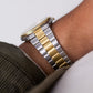 1990 Seiko SQ Two Tone Gray Dial Men's Wrist-Watch