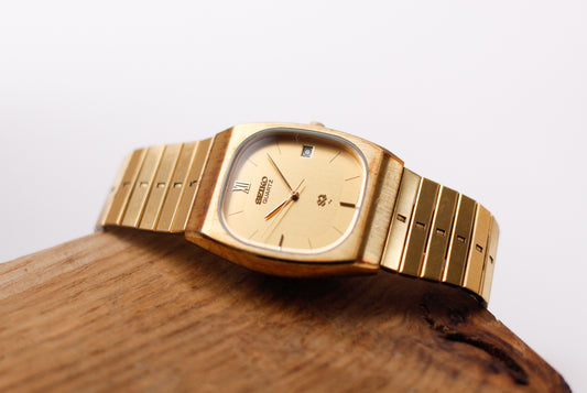 1982 Seiko SQ Light Golden Dial Men's Wrist-Watch