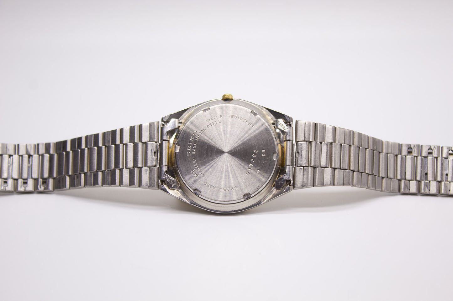 1990 Seiko SQ Two Tone Gray Dial Men's Wrist-Watch