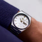 [Near Mint] 1994 Seiko 5 Automatic Silver Sunburst Dial Men's Wrist-Watch