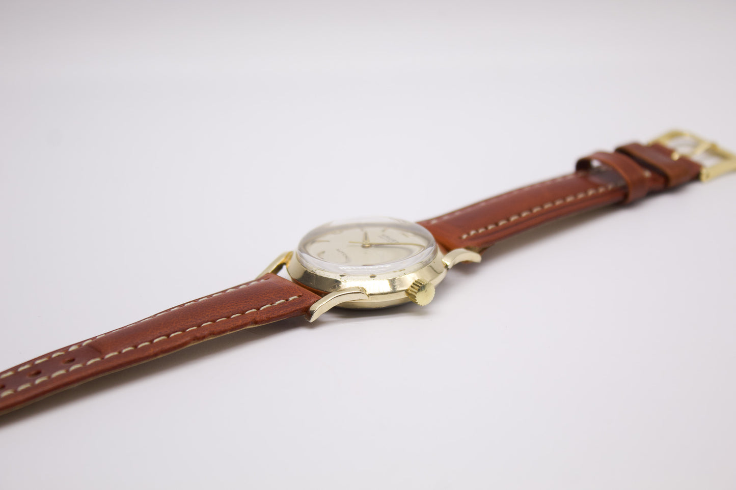[Serviced] 1960s Gruen Precision Automatic Aged Cream Dial Men's Wrist-Watch