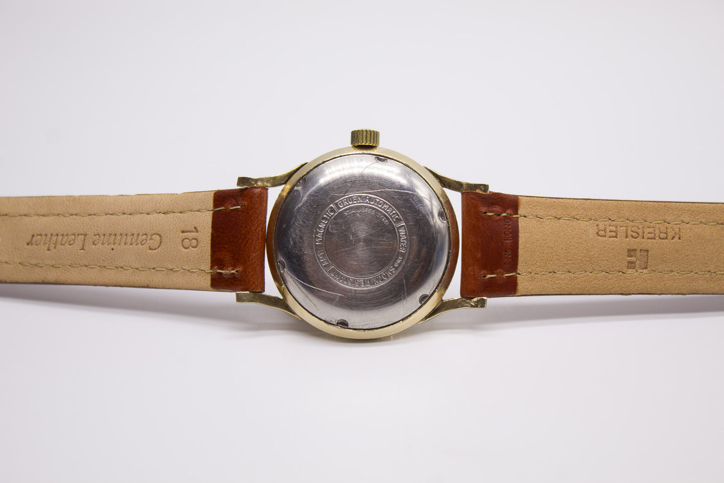 [Serviced] 1960s Gruen Precision Automatic Aged Cream Dial Men's Wrist-Watch