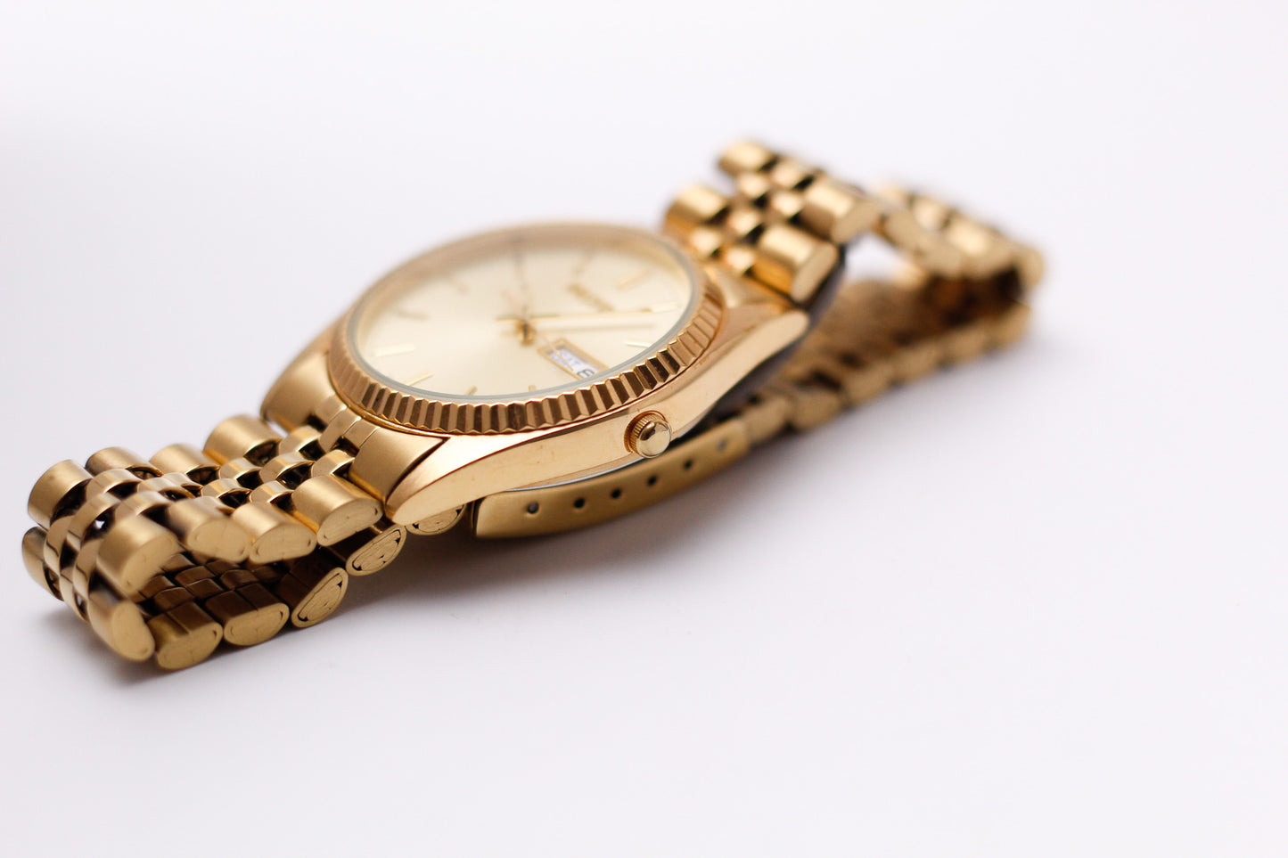 2000s Pulsar 'Baby Day-Date' Gold Toned Men's Wrist-Watch