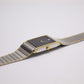1995 Pulsar Quartz Tank Straight Grain Black Dial Men's Wrist-Watch