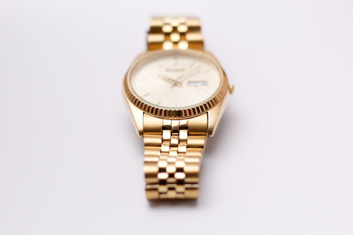 2000s Pulsar 'Baby Day-Date' Gold Toned Men's Wrist-Watch